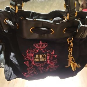 Juicy Couture Black and Pink Shoulder Bag